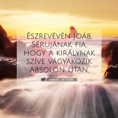 Picture 07 - 2 Sámuel 14:1 KAR - Észrevévén Joáb, Sérujának fia, hogy a - Bible Verse Picture