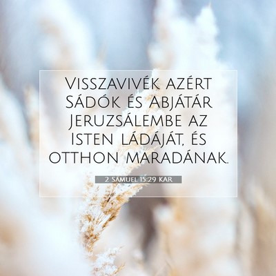Picture 07 - 2 Sámuel 15:29 KAR - Visszavivék azért Sádók és Abjátár - Bible Verse Picture