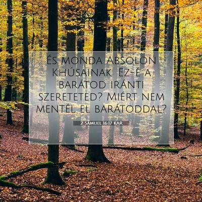 Picture 07 - 2 Sámuel 16:17 KAR - És monda Absolon Khúsainak: Ez-é a barátod - Bible Verse Picture
