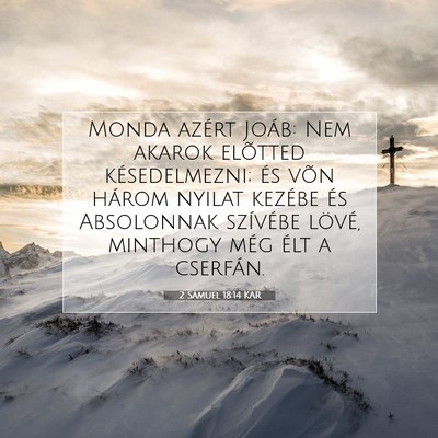 Picture 07 - 2 Sámuel 18:14 KAR - Monda azért Joáb: Nem akarok elõtted - Bible Verse Picture