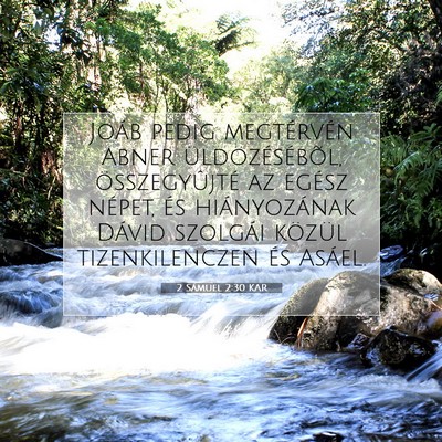 Picture 07 - 2 Sámuel 2:30 KAR - Joáb pedig megtérvén Abner üldözésébõl, - Bible Verse Picture