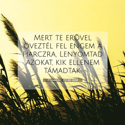 Picture 07 - 2 Sámuel 22:40 KAR - Mert te erõvel öveztél fel engem a harczra, - Bible Verse Picture