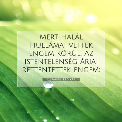 Picture 07 - 2 Sámuel 22:5 KAR - Mert halál hullámai vettek engem körül, Az - Bible Verse Picture