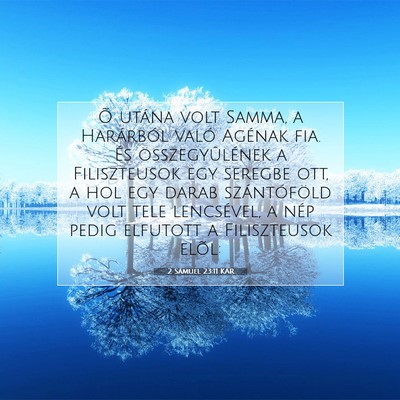 Picture 07 - 2 Sámuel 23:11 KAR - Õ utána volt Samma, a Harárból való Agénak - Bible Verse Picture