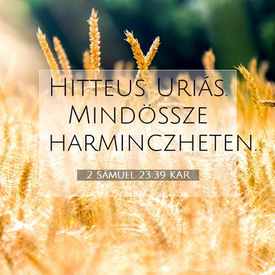 Picture 07 - 2 Sámuel 23:39 KAR - Hitteus Uriás. Mindössze - Bible Verse Picture