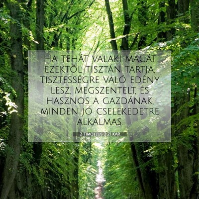 Picture 07 - 2 Timóteus 2:21 KAR - Ha tehát valaki magát ezektõl tisztán tartja, - Bible Verse Picture