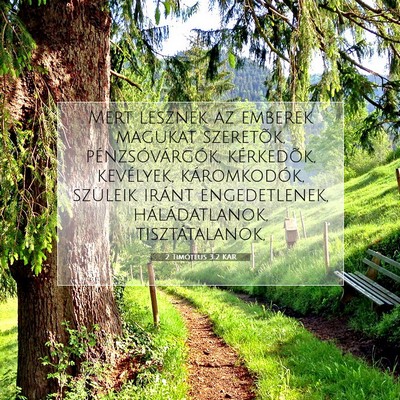 Picture 07 - 2 Timóteus 3:2 KAR - Mert lesznek az emberek magukat szeretõk, - Bible Verse Picture