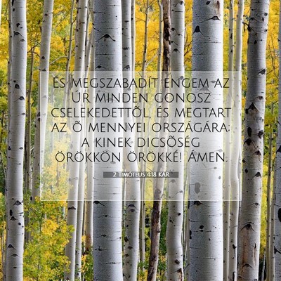 Picture 07 - 2 Timóteus 4:18 KAR - És megszabadít engem az Úr minden gonosz - Bible Verse Picture