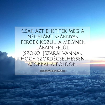 Picture 07 - 3 Mózes 11:21 KAR - Csak azt ehetitek meg a négylábú szárnyas - Bible Verse Picture