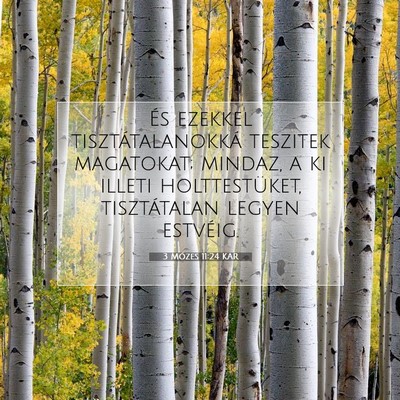 Picture 07 - 3 Mózes 11:24 KAR - És ezekkel tisztátalanokká teszitek magatokat; - Bible Verse Picture