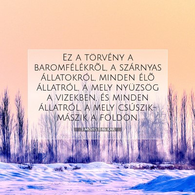 Picture 07 - 3 Mózes 11:46 KAR - Ez a törvény a baromfélékrõl, a szárnyas - Bible Verse Picture