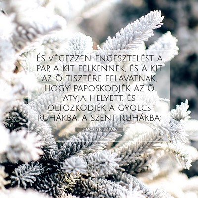 Picture 07 - 3 Mózes 16:32 KAR - És végezzen engesztelést a pap, a kit - Bible Verse Picture