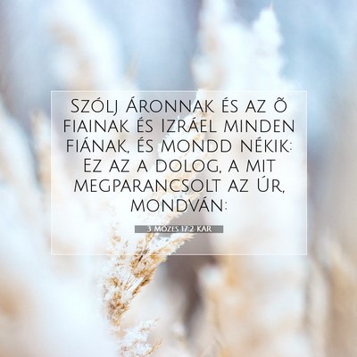 Picture 07 - 3 Mózes 17:2 KAR - Szólj Áronnak és az õ fiainak és Izráel - Bible Verse Picture