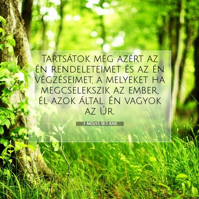 Picture 07 - 3 Mózes 18:5 KAR - Tartsátok meg azért az én rendeleteimet és az - Bible Verse Picture
