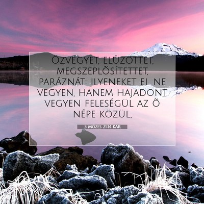 Picture 07 - 3 Mózes 21:14 KAR - Özvegyet, elûzöttet, megszeplõsítettet, - Bible Verse Picture
