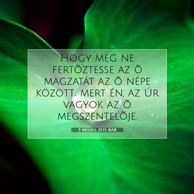 Picture 07 - 3 Mózes 21:15 KAR - Hogy meg ne fertõztesse az õ magzatát az õ - Bible Verse Picture