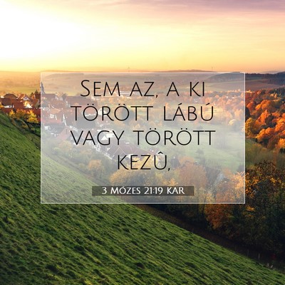 Picture 07 - 3 Mózes 21:19 KAR - Sem az, a ki törött lábú vagy törött - Bible Verse Picture