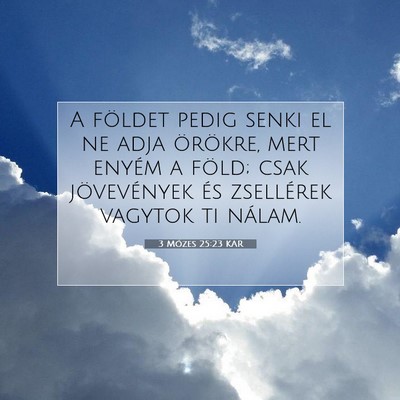 Picture 07 - 3 Mózes 25:23 KAR - A földet pedig senki el ne adja örökre, mert - Bible Verse Picture