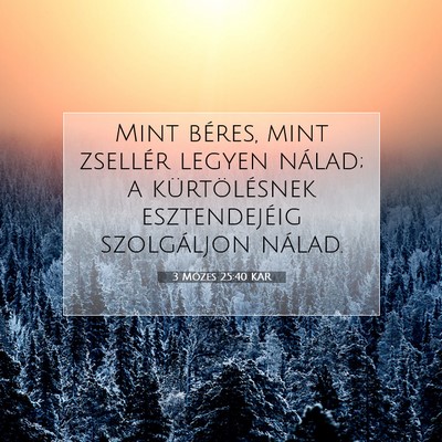 Picture 07 - 3 Mózes 25:40 KAR - Mint béres, mint zsellér legyen nálad; a - Bible Verse Picture