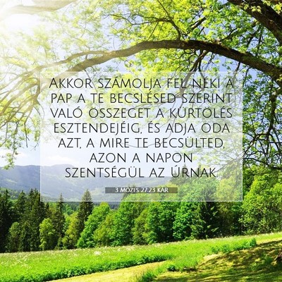 Picture 07 - 3 Mózes 27:23 KAR - Akkor számolja fel néki a pap a te becslésed - Bible Verse Picture