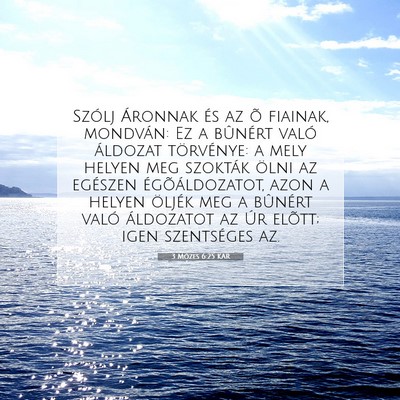 Picture 07 - 3 Mózes 6:25 KAR - Szólj Áronnak és az õ fiainak, mondván: Ez a - Bible Verse Picture