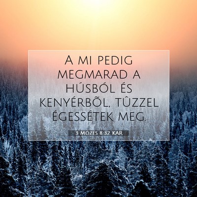 Picture 07 - 3 Mózes 8:32 KAR - A mi pedig megmarad a húsból és kenyérbõl, - Bible Verse Picture