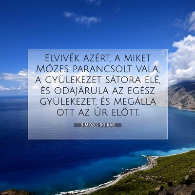 Picture 07 - 3 Mózes 9:5 KAR - Elvivék azért, a miket Mózes parancsolt vala, - Bible Verse Picture