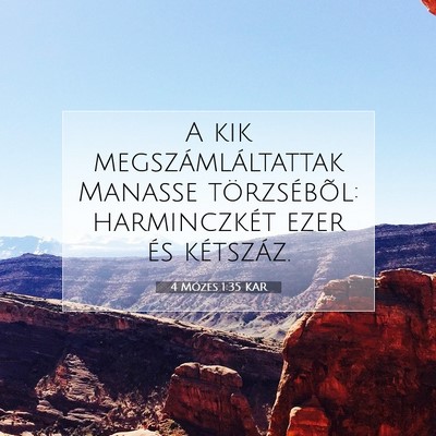 Picture 07 - 4 Mózes 1:35 KAR - A kik megszámláltattak Manasse törzsébõl: - Bible Verse Picture