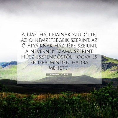Picture 07 - 4 Mózes 1:42 KAR - A Nafthali fiainak szülöttei az õ - Bible Verse Picture