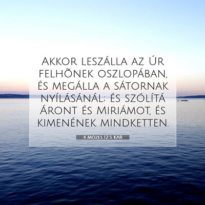 Picture 07 - 4 Mózes 12:5 KAR - Akkor leszálla az Úr felhõnek oszlopában, és - Bible Verse Picture