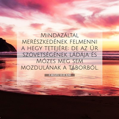 Picture 07 - 4 Mózes 14:44 KAR - Mindazáltal merészkedének felmenni a hegy - Bible Verse Picture