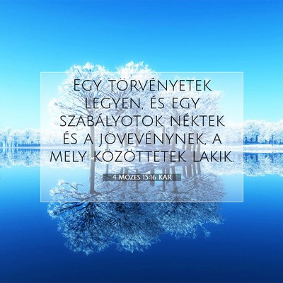 Picture 07 - 4 Mózes 15:16 KAR - Egy törvényetek legyen, és egy szabályotok - Bible Verse Picture