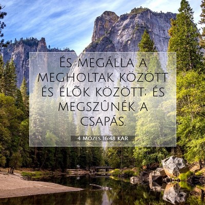 Picture 07 - 4 Mózes 16:48 KAR - És megálla a megholtak között és élõk - Bible Verse Picture