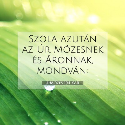 Picture 07 - 4 Mózes 19:1 KAR - Szóla azután az Úr Mózesnek és Áronnak, - Bible Verse Picture