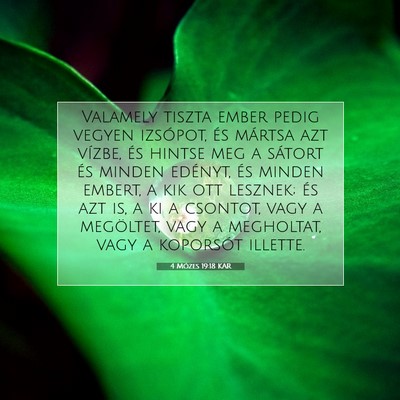 Picture 07 - 4 Mózes 19:18 KAR - Valamely tiszta ember pedig vegyen izsópot, és - Bible Verse Picture