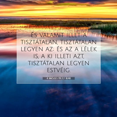 Picture 07 - 4 Mózes 19:22 KAR - És valamit illet a tisztátalan, tisztátalan - Bible Verse Picture