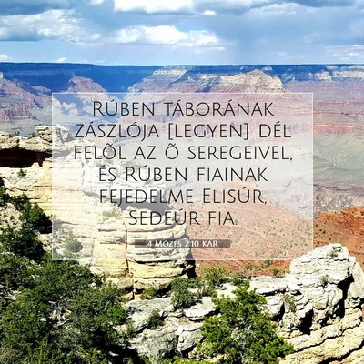 Picture 07 - 4 Mózes 2:10 KAR - Rúben táborának zászlója [legyen] dél - Bible Verse Picture