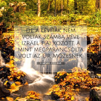 Picture 07 - 4 Mózes 2:33 KAR - De a léviták nem voltak számba véve Izráel - Bible Verse Picture
