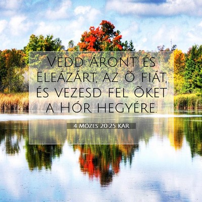 Picture 07 - 4 Mózes 20:25 KAR - Vedd Áront és Eleázárt, az õ fiát, és - Bible Verse Picture