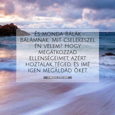 Picture 07 - 4 Mózes 23:11 KAR - És monda Bálák Bálámnak: Mit cselekeszel én - Bible Verse Picture