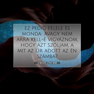 Picture 07 - 4 Mózes 23:12 KAR - Ez pedig felele és monda: Avagy nem arra kell-é - Bible Verse Picture