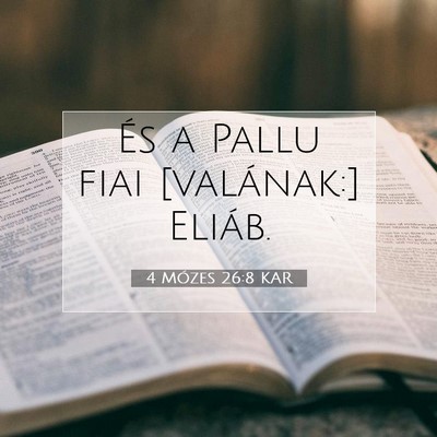 Picture 07 - 4 Mózes 26:8 KAR - És a Pallu fiai [valának:] - Bible Verse Picture