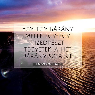 Picture 07 - 4 Mózes 28:21 KAR - Egy-egy bárány mellé egy-egy tizedrészt - Bible Verse Picture