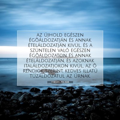 Picture 07 - 4 Mózes 29:6 KAR - az újhold egészen égõáldozatján és annak - Bible Verse Picture