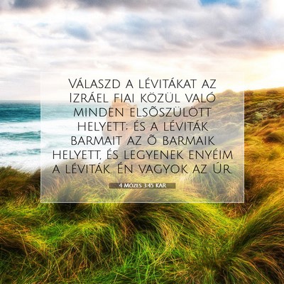 Picture 07 - 4 Mózes 3:45 KAR - Válaszd a lévitákat az Izráel fiai közül - Bible Verse Picture