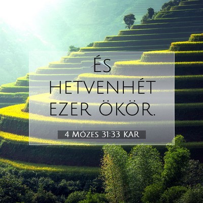Picture 07 - 4 Mózes 31:33 KAR - És hetvenhét ezer - Bible Verse Picture