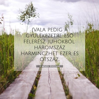 Picture 07 - 4 Mózes 31:43 KAR - (Vala pedig a gyülekezetre esõ felerész - Bible Verse Picture