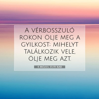 Picture 07 - 4 Mózes 35:19 KAR - A vérbosszuló rokon ölje meg a gyilkost; - Bible Verse Picture