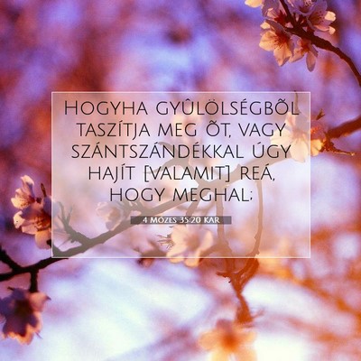 Picture 07 - 4 Mózes 35:20 KAR - Hogyha gyûlölségbõl taszítja meg õt, vagy - Bible Verse Picture