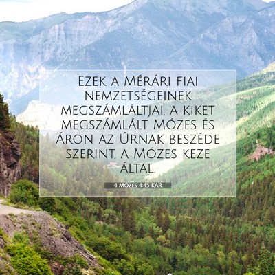 Picture 07 - 4 Mózes 4:45 KAR - Ezek a Mérári fiai nemzetségeinek - Bible Verse Picture